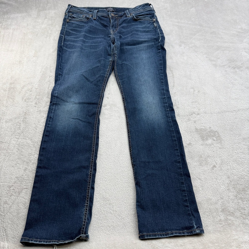 Silver Jeans Co Suki Mid Baby Boot Women 33 Blue Dark Wash Stretch Western Denim